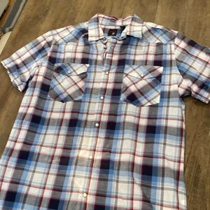 Plaid short sleeve button down. Like new